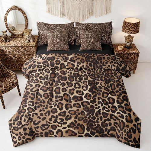 Leopard Print 7-Piece Queen Bedding Set